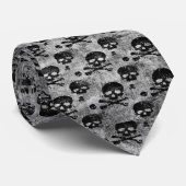 Stropdas met zwarte schedel (Opgerold)
