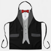 Stropdas met zwarte Tuxedo Red Bow en Vest Schort (Voorkant)