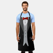 Stropdas met zwarte Tuxedo Red Bow en Vest Schort (Gedragen)