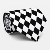 Stropdas met zwarte & witte diamanten (Opgerold)