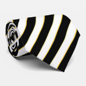 Stropdas met zwarte & witte streping voor bedrijve (Opgerold)