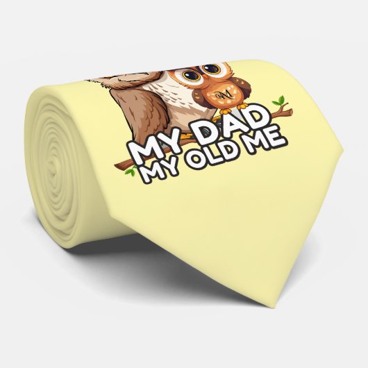 Stropdas: Mijn vader Mijn oude ik (geel) Stropdas (Opgerold)