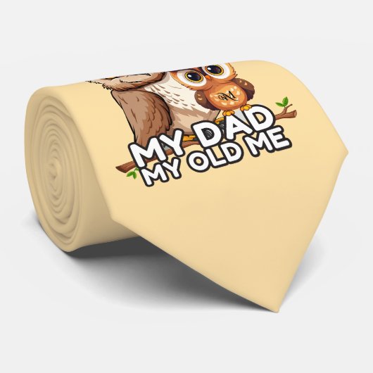 Stropdas: Mijn vader Mijn oude ik (oker) Stropdas (Opgerold)