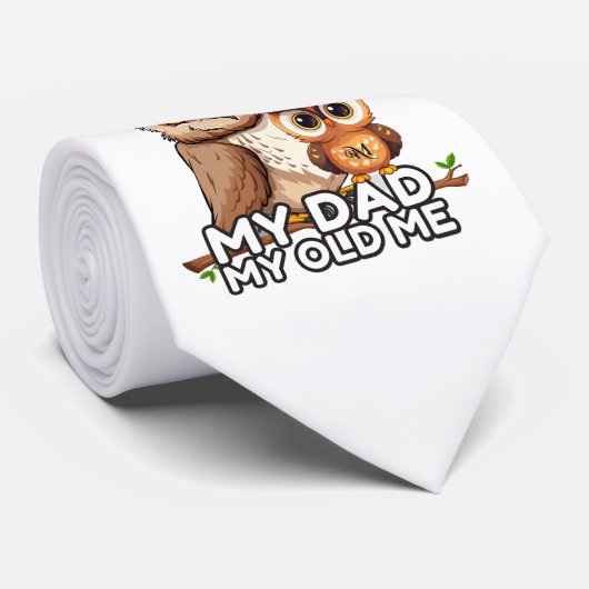 Stropdas: Mijn vader Mijn oude ik (wit) Stropdas (Opgerold)