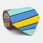 Stropdas modern kleurenpatroon ZigZag (Opgerold)