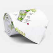 STROPDAS - MOJITO RECIPE COCKTAIL ART (Opgerold)