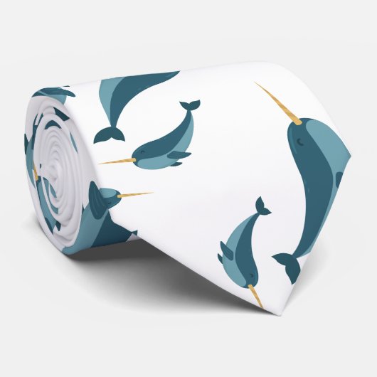 Stropdas Narwhal Pattern (Opgerold)