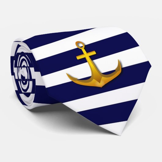 Stropdas Navy Anchor (Opgerold)