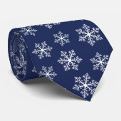 Stropdas Navy Snowflake (Opgerold)