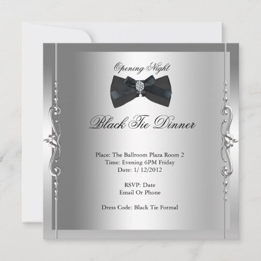 Stropdas Night Black openen Formele Kaart (Voorkant)