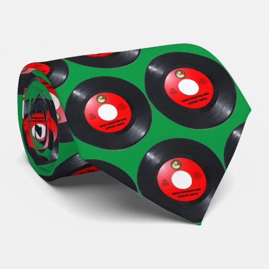 STROPDAS NOVELTY CHRISTMAS, Santa Red 45 RPM retro (Opgerold)