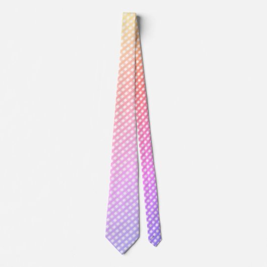 stropdas "Ombre Pastel Rainbow Gingham Check" (Voorkant)
