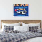 Stropdas op Apple Label (blauw) - Tieton, WA Canvas Afdruk (Insitu (Slaapkamer))
