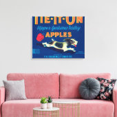 Stropdas op Apple Label (blauw) - Tieton, WA Canvas Afdruk (Insitu (Woonkamer))