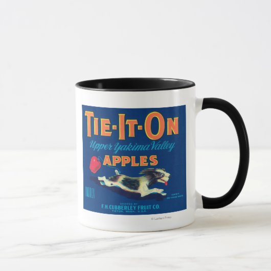 Stropdas op Apple Label (blauw) - Tieton, WA Mok (Rechts)