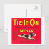 Stropdas op Apple Label (rood) - Tieton, WA Briefkaart (Voorkant / Achterkant)