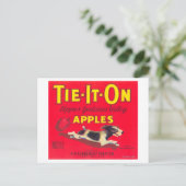 Stropdas op Apple Label (rood) - Tieton, WA Briefkaart (Staand voorkant)