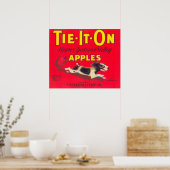 Stropdas op Apple Label (rood) - Tieton, WA Poster (Keuken)