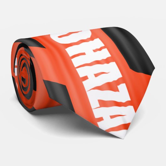 Stropdas Oranje bioragegevaar (Opgerold)