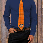 Stropdas Oranje- en Navy Pset Pattern-game-dag