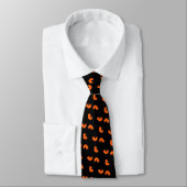 Stropdas Oranje kattenpatroon (Gebonden)