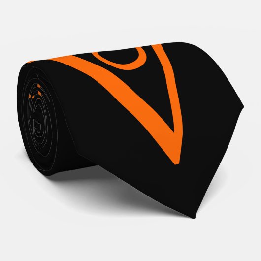 Stropdas Oranje Letter Face (Opgerold)