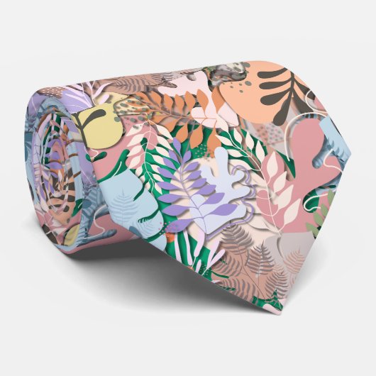 Stropdas: Organische bladeren (groen) Stropdas (Opgerold)