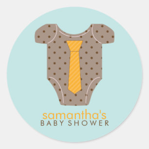 Stropdas Outfit Boy Baby shower Ronde Sticker