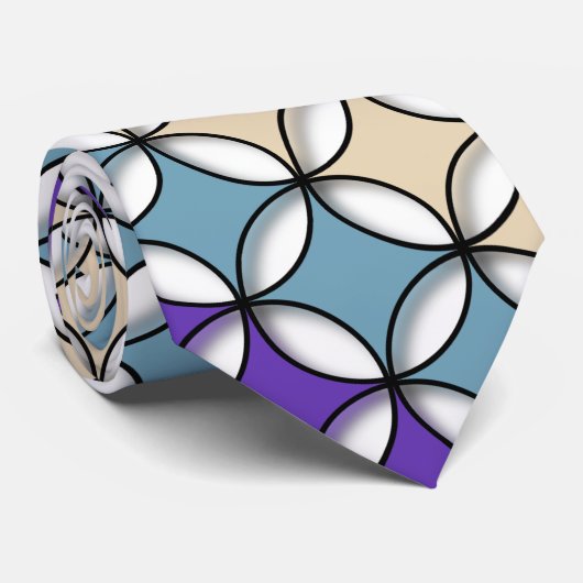 Stropdas Overlappende afgebeelde cirkels (Opgerold)