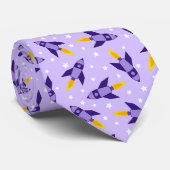 Stropdas Paars Retro Rocket (Opgerold)