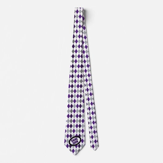 Stropdas Paarse Argyle Pattern Game Day (Voorkant)