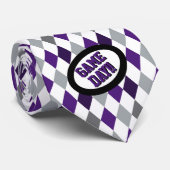 Stropdas Paarse Argyle Pattern Game Day (Opgerold)