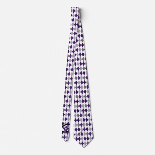 Stropdas Paarse Argyle Pattern Game Day (Achterkant)