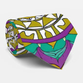 Stropdas Paarse en groene ventilator Mandala (Opgerold)