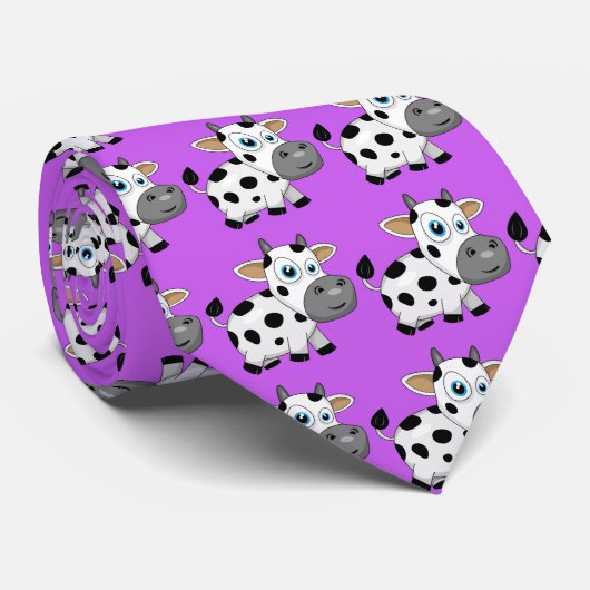Stropdas Paarse koeien (Opgerold)