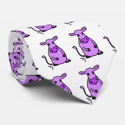 Stropdas Paarse koeien (Opgerold)