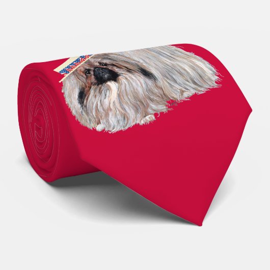 Stropdas Patriotic Pekingese (Opgerold)
