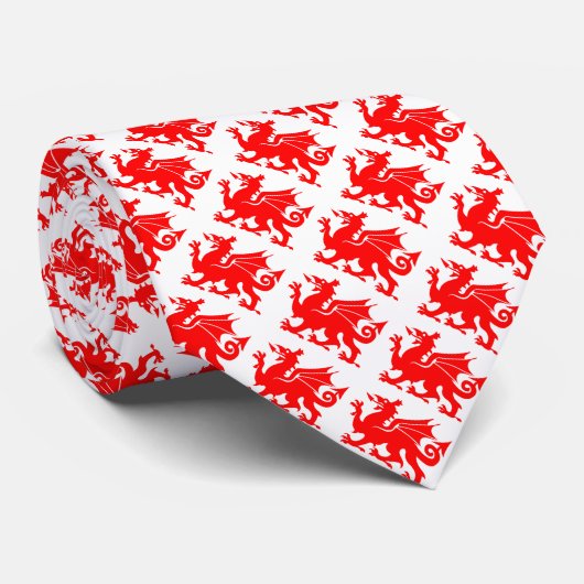 Stropdas Patriotic Welsh Dragon (Opgerold)