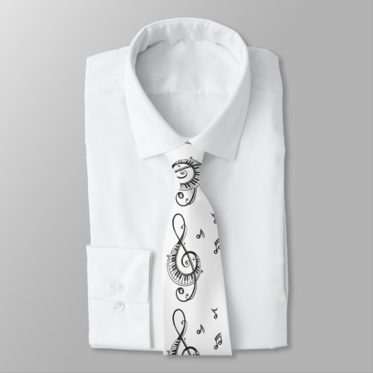 stropdas "PIANO MUISCAL NOTES GALORE" (Gebonden)