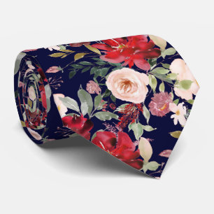 Stropdas PixDezines Blush Red Waterverf Flowers