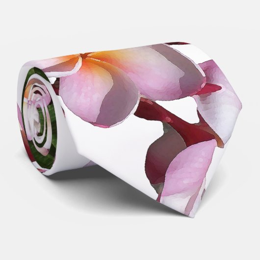 Stropdas Plumeria Flowers (Opgerold)