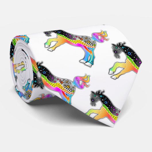 STROPDAS, Pop Art HORSES Stropdas (Opgerold)