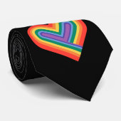 Stropdas Pride Rainbow Heart (Opgerold)