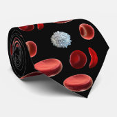 stropdas - RBCs met een splash of WBCs op Zwart (Opgerold)