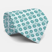 Stropdas Retro Charm Circles, Blauwgroen (Opgerold)