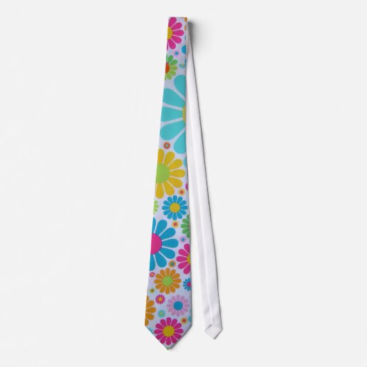Stropdas Retro Funky Flowers aanpassen (Voorkant)