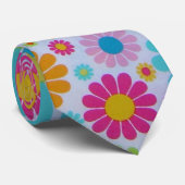 Stropdas Retro Funky Flowers aanpassen (Opgerold)