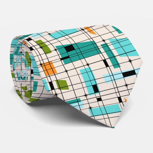 Stropdas Retroraster en Starbursts (Opgerold)