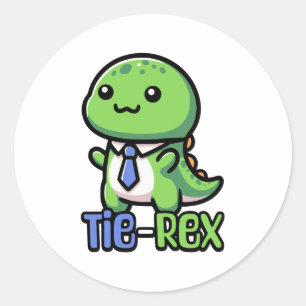 Stropdas Rex! Schattige Stropdas met dinosauruspun Ronde Sticker