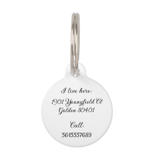 Stropdas rode boog huisdierpenning (Achterkant)